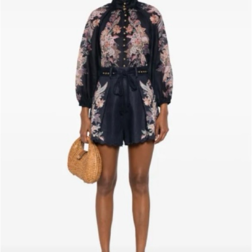 Floral Print Navy Set -  Rhiannon navy short set